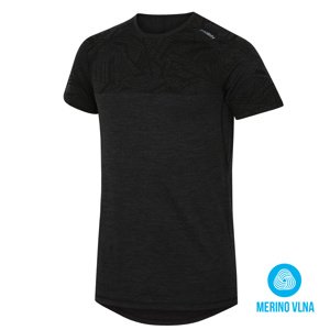 Husky Merino termoprádlo Pánské triko s krátkým rukávem černá Velikost: XXL spodní prádlo