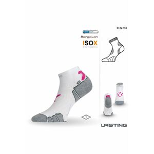 Lasting RUN 004 bílá běžecké ponožky Velikost: (46-49) XL ponožky