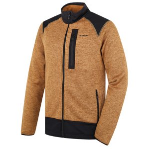 Husky Pánský fleecový svetr na zip Alan M dk. mustard Velikost: XL
