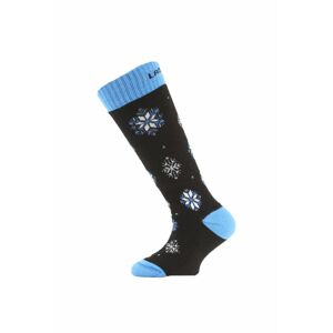 Lasting SJA dětské merino lyžařské ponožky černé Velikost: (24-28) XXS ponožky