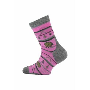 Lasting TJL 408 růžová merino ponožka junior slabší Velikost: (29-33) XS ponožky
