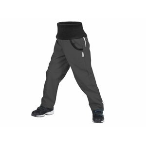 Unuo, Dětské softshellové kalhoty s fleecem STREET, Tm. šedá Velikost: 98/104 dětské kalhoty