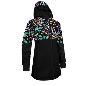 Unuo, Dívčí softshellový kabát s fleecem Street, Černá, Podzimní bobule Velikost: 110/116