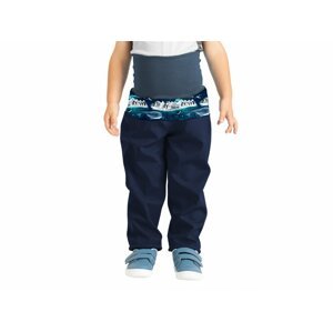 Unuo, Batolecí softshellové kalhoty s fleecem Basic, Tm. Modročerná, Tučňáci Velikost: 80/86