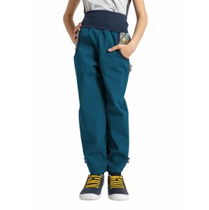Unuo, Dětské softshellové kalhoty s fleecem Basic, Kobaltová, BAGRY Velikost: 104/110