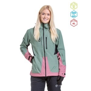 Dámská snb & ski bunda meatfly gaia zelená/růžová xl