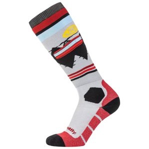 Snb & ski ponožky meatfly leeway šedá/červená s