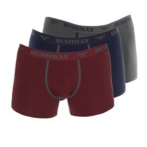 Pánské trenýrky bushman edward 3pack červená/modrá/šedá s