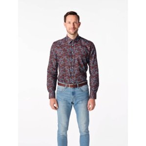 Pánská elegantní slim fit košile cityzen vigo hnědá/modrá 40