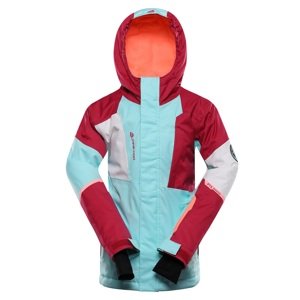 Dětská lyžařská bunda s membránou ptx snow alpine pro dearo růžová/tyrkysová 140-146