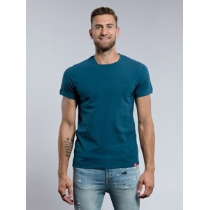 Pánské tričko cityzen slim fit s elastanem modrozelená xl