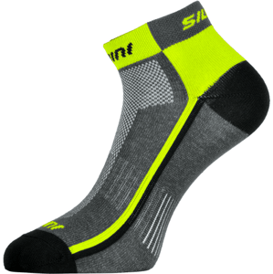 Unisex ponožky silvini plima tmavě šedá/neonově žlutá 36-38