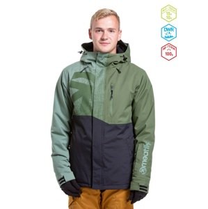 Pánská snb & ski bunda meatfly shader zelená/černá m